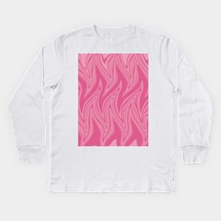 Warped in Pink Kids Long Sleeve T-Shirt